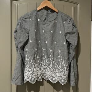 ZARA Lace Embroidered Top Sz S